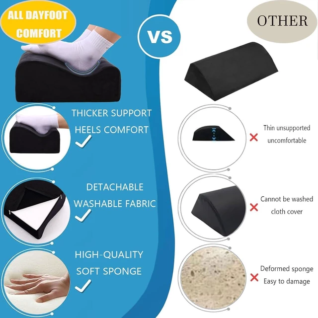 Alt view image 6 of 6 - Work Foot Rest Under Desk,Comfort Foot Rest for Couch Foot Rest For Under Desk at Work At Soft Ergonomic Footrest Support Foot Pillow Heel Chair Leg Elevation Pillow Black