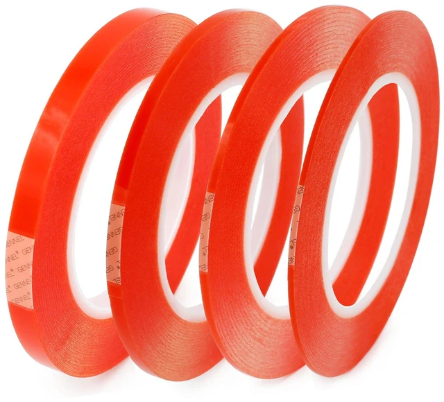 Main image of 4pcs (2mm 3mm 5mm 10mm x 25M) Clear Double Sided Adhesive Tape Transparent Acrylic Tape (Thickness: 0.2mm), Mounting Tape for Crafts Arts Mobile Phone Laptop Camera LCD Screen Repair