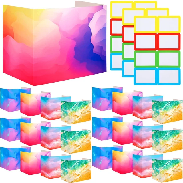 Main image of 24 Pcs Privacy Folders for Students Testing, Gradient, Colorful Testing Dividers for Classroom, Cardboard Privacy Board, Classroom Folders Teacher Supplies, Back to School Supplies