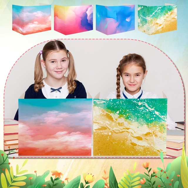 Alt view image 5 of 7 - 24 Pcs Privacy Folders for Students Testing, Gradient, Colorful Testing Dividers for Classroom, Cardboard Privacy Board, Classroom Folders Teacher Supplies, Back to School Supplies