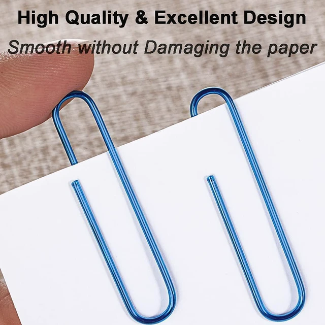 Alt view image 4 of 6 - Blue Paper Clips, 400PCS Assorted Sizes,1.3" & 2" for Office School Vinyl Coated Steel paperclips, Rustproof & Scratch Resistant for Office School Files, Heavy Duty, Multi-Purpose DIY