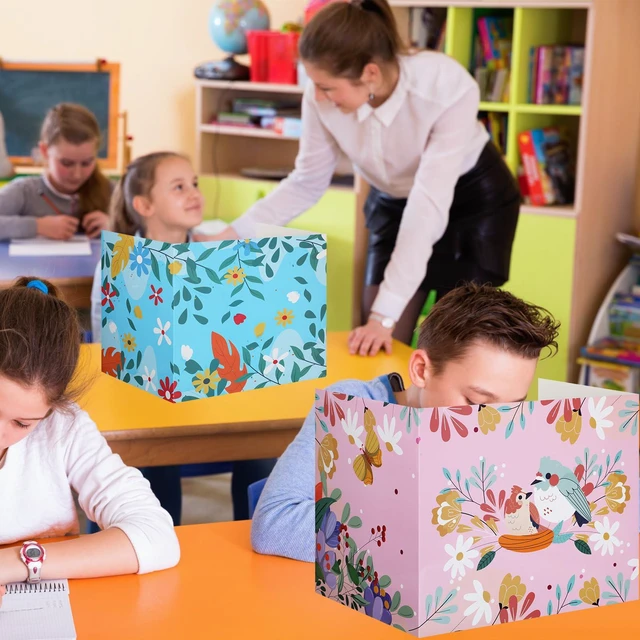Alt view image 5 of 7 - 24 Pcs Privacy Folders for Students Testing, Fresh, Colorful Testing Dividers for Classroom, Cardboard Privacy Board, Classroom Folders Teacher Supplies, Back to School Supplies