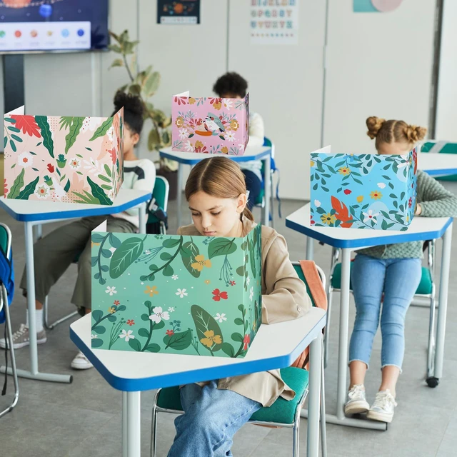 Alt view image 7 of 7 - 24 Pcs Privacy Folders for Students Testing, Fresh, Colorful Testing Dividers for Classroom, Cardboard Privacy Board, Classroom Folders Teacher Supplies, Back to School Supplies