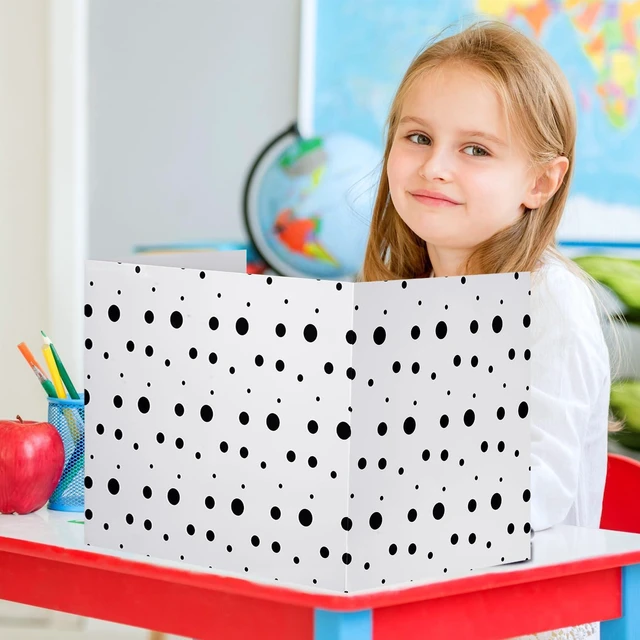 Alt view image 3 of 7 - 24 Pcs Privacy Folders for Students Testing, Black Dots, Black White Testing Dividers for Classroom, Cardboard Privacy Board, Classroom Folders Teacher Supplies, Back to School Supplies