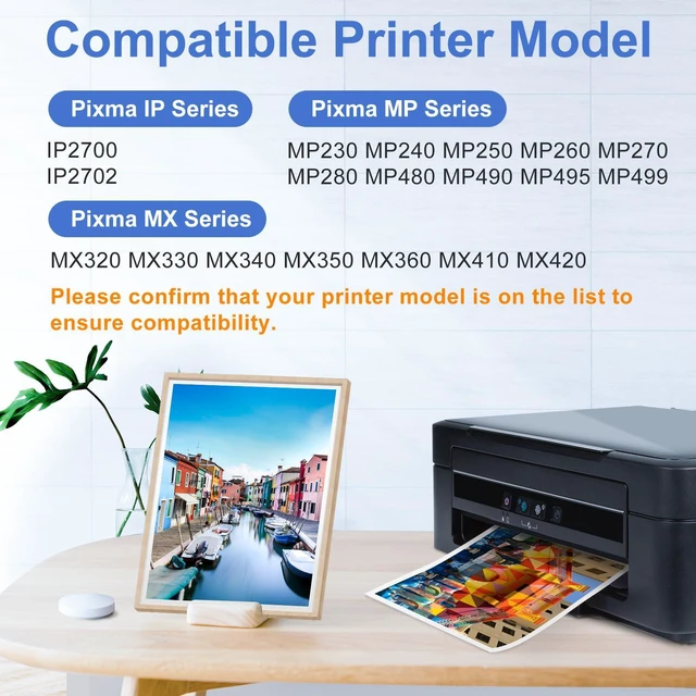Alt view image 2 of 7 - Replacement for Canon 210 XL 211 XL Ink Cartridge 2PK High Yield Upgraded Chip PG 210XL CL 211XL Black Color Combo Pack for PIXMA MX410 MX340 MP495 MP280 MP240 MP250 Printer Eco