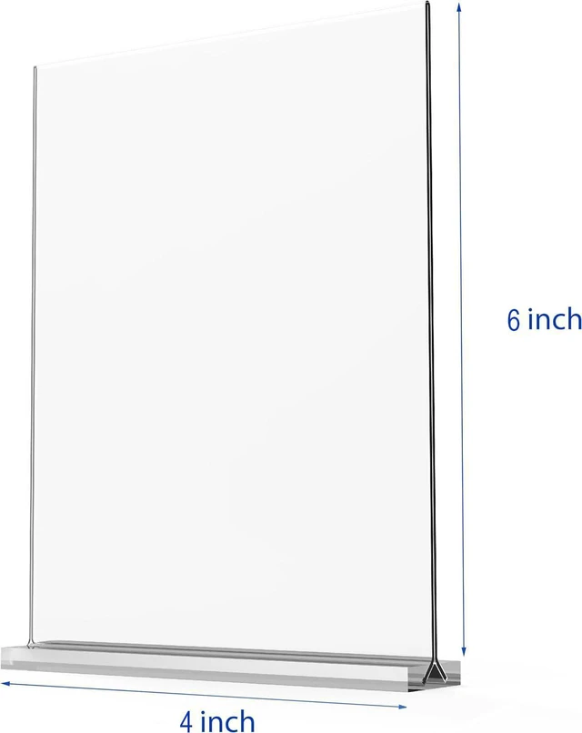Alt view image 2 of 6 - 4x6 Inch Clear Acrylic Sign Holder, Display Stand, Plastic Card Holder for Business, Office, Retail (4x6 Inch 24 Pack)