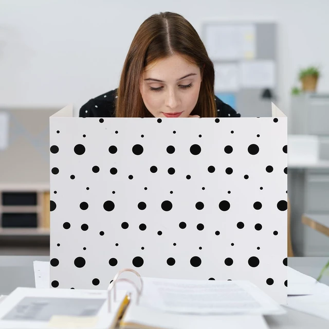 Alt view image 7 of 7 - 24 Pcs Privacy Folders for Students Testing, Black Dots, Black White Testing Dividers for Classroom, Cardboard Privacy Board, Classroom Folders Teacher Supplies, Back to School Supplies