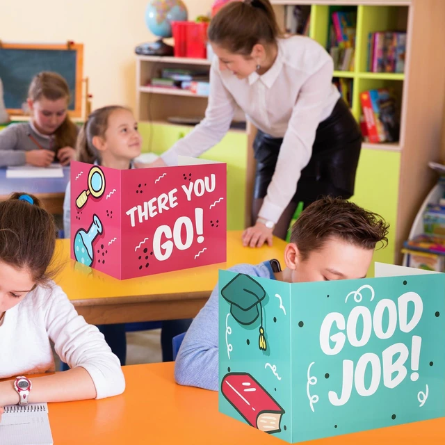 Alt view image 3 of 6 - 24 Pcs Privacy Folders for Students Testing, Study, Colorful Testing Dividers for Classroom, Cardboard Privacy Board, Classroom Folders Teacher Supplies, Back to School Supplies