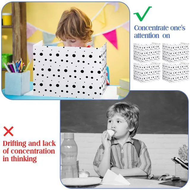 Alt view image 6 of 7 - 24 Pcs Privacy Folders for Students Testing, Black Dots, Black White Testing Dividers for Classroom, Cardboard Privacy Board, Classroom Folders Teacher Supplies, Back to School Supplies