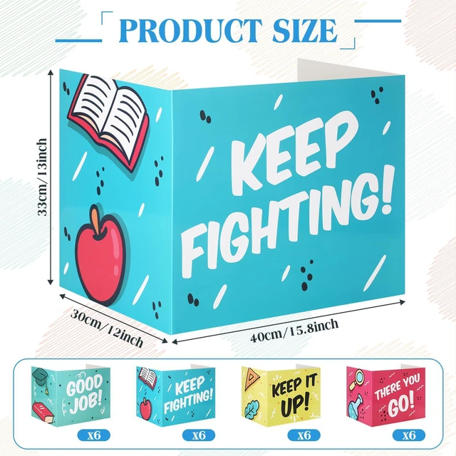 Alt view image 2 of 6 - 24 Pcs Privacy Folders for Students Testing, Study, Colorful Testing Dividers for Classroom, Cardboard Privacy Board, Classroom Folders Teacher Supplies, Back to School Supplies