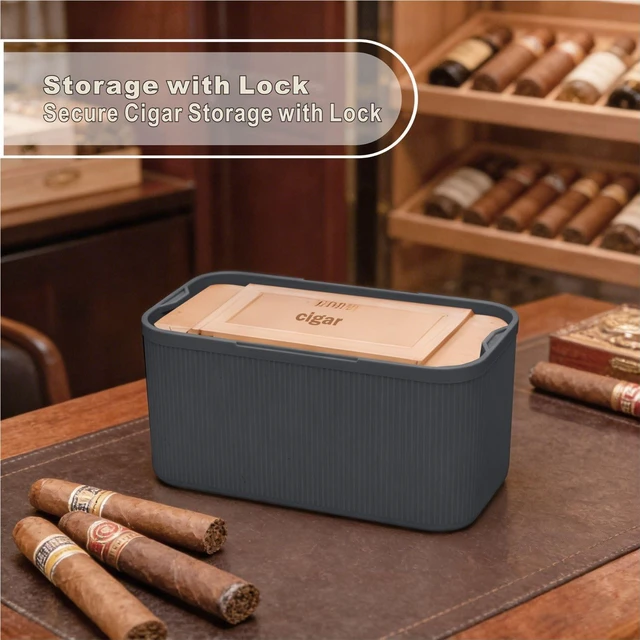 Alt view image 4 of 7 - Lockable Storage Box,Medicine Lock Box Travel Case,Refrigerator Bin Container for Food,Medicines,Snacks,Locking Mobile Cell Phone Device Jail,Lockbox for Office,Home,School,Father Gift (Navy Plus)