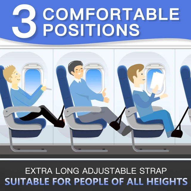 Alt view image 3 of 7 - 2-Pack Airplane Travel Footrest Hammock - Perfect Airplane Foot Hammock to Relax Your Feet - Travel Essentials Comfy Foot Hanger Plane Footrest for Long Trip