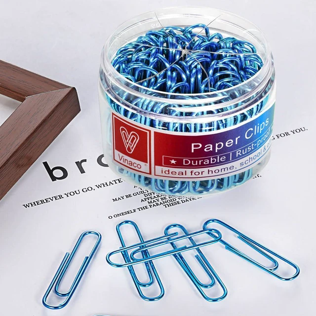 Alt view image 6 of 6 - Blue Paper Clips, 400PCS Assorted Sizes,1.3" & 2" for Office School Vinyl Coated Steel paperclips, Rustproof & Scratch Resistant for Office School Files, Heavy Duty, Multi-Purpose DIY