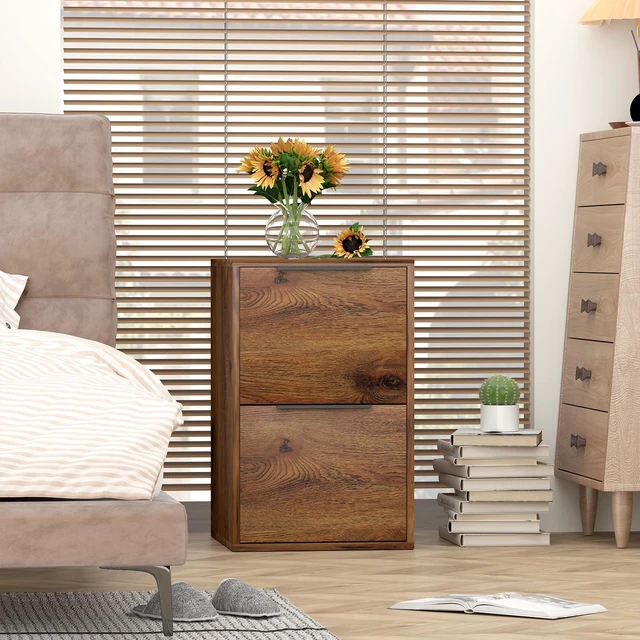 Alt view image 7 of 7 - File Cabinets, Wood File Cabinet with Hanging Bar for Letter Size, Modern Farmhouse Under Desk Drawer, Printer Stand Small Filing Cabinets for Home Office, Dark Brown