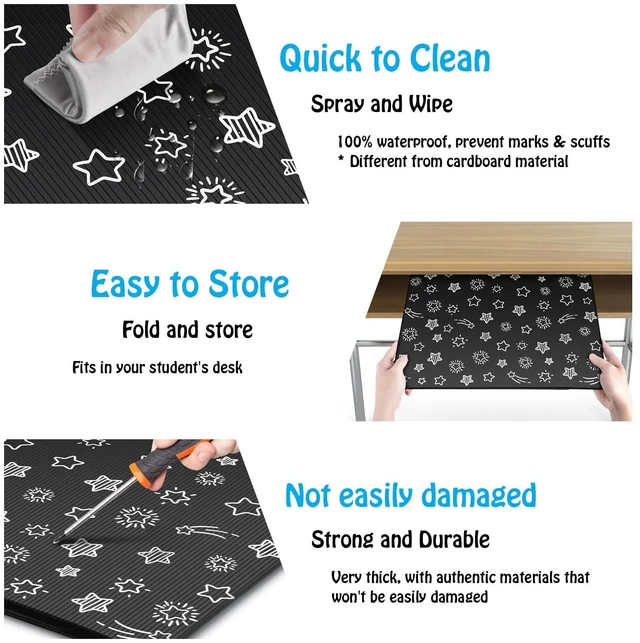 Alt view image 4 of 7 - Black 30-Pack Desk Dividers for Students, Waterproof Plastic Study Carrel Divider, Durable Testing Dividers for Classroom Teacher Supplies, Easy to Clean Privacy Shield Folder Boards for Student Desk