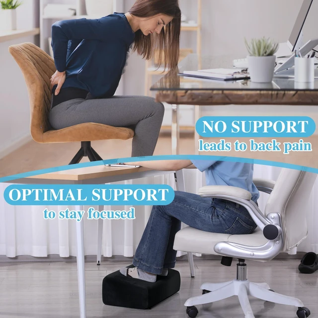 Alt view image 7 of 7 - Under Desk Foot Rest, Ergonomic Office Footrest with 3 Adjustable Heights, High-Density Memory Foam Leg Rest for Home, Travel, Airplane with Washable Cover