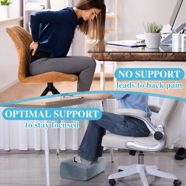 Alt view image 7 of 7 - Under Desk Foot Rest, Ergonomic Office Footrest with 3 Adjustable Heights, High-Density Memory Foam Leg Rest for Home, Travel, Airplane with Washable Cover