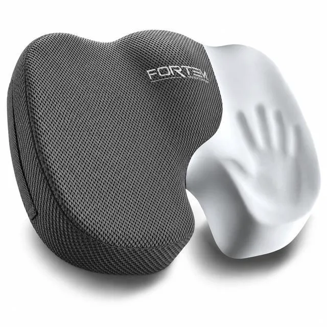 Main image of Seat Cushion, Office Chair Cushion for Tailbone Sciatica Pain Relief Memory Foam Pillow for Car | Ergonomic Design | Washable Cover | Non Slip | Dark Grey