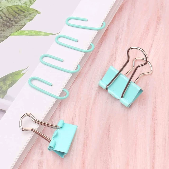 Alt view image 3 of 6 - Paper Clips Binder Push Pin Set, Assorted Sized Binder Clips Cute Office Supplies, Aesthetic Desk Accessories Teachers Desk Must Have, Paper Clips and Binder Clips Set, Green, 3 Pack