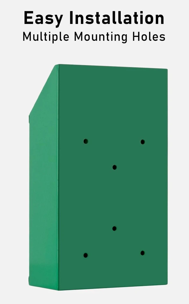 Alt view image 3 of 6 - Metal Donation Box with Lock, Wall Mounted, Suggestion Box with 4 Iron Keys, Green, Cash Drop Box with Slot, 1-Pack