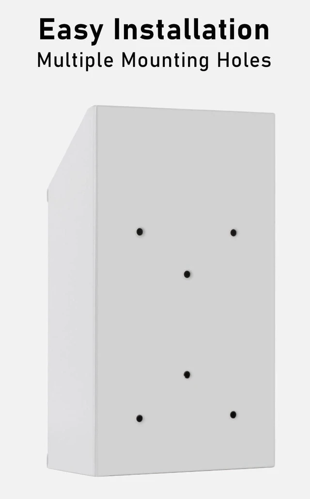 Alt view image 3 of 6 - Metal Donation Box with Lock, Wall Mounted, Suggestion Box with 4 Iron Keys, White, Cash Drop Box with Slot, 1-Pack