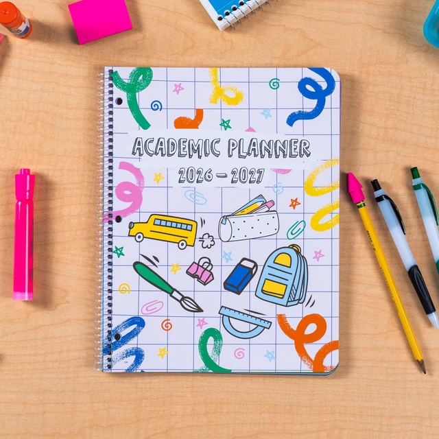 Alt view image 4 of 7 - Planner for Elementary Students 2026-27, Create, 8.5 x 11 Pink Elementary Planner, Monthly & Weekly Planning, Large, Spiral Bound, Dated Now - June 2027