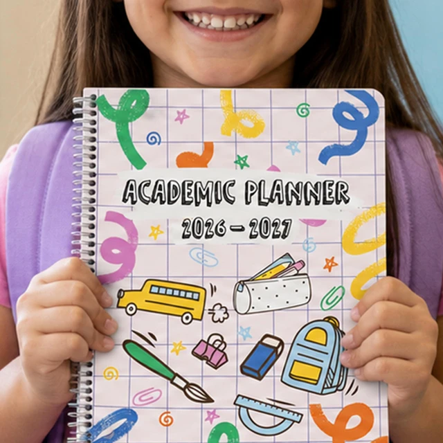 Alt view image 7 of 7 - Planner for Elementary Students 2026-27, Create, 8.5 x 11 Pink Elementary Planner, Monthly & Weekly Planning, Large, Spiral Bound, Dated Now - June 2027