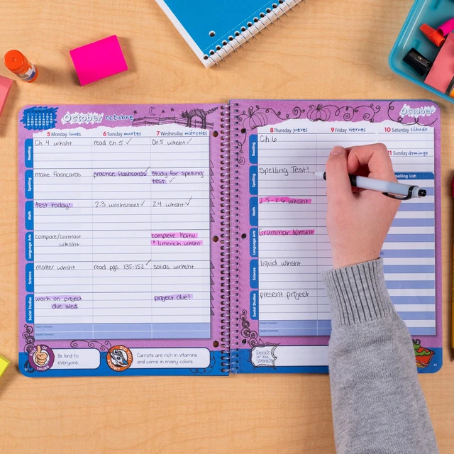 Alt view image 5 of 7 - Planner for Elementary Students 2026-27, Create, 8.5 x 11 Pink Elementary Planner, Monthly & Weekly Planning, Large, Spiral Bound, Dated Now - June 2027