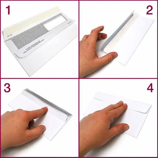 Alt view image 3 of 7 - #8 Double Window Check Envelopes, Made in USA, 500 Pack Ready-Sealing Security Tinted Envelopes for QuickBooks, Sage 100, Blackbaud Checks, Quicken and other software