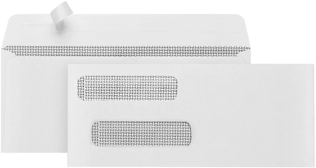 Main image of 500#8 Double Window Security Envelopes, Self Seal 3 5/8 x 8 11/16 in, Security Tint, Self Seal, for QuickBooks Checks, Business Check Mailings