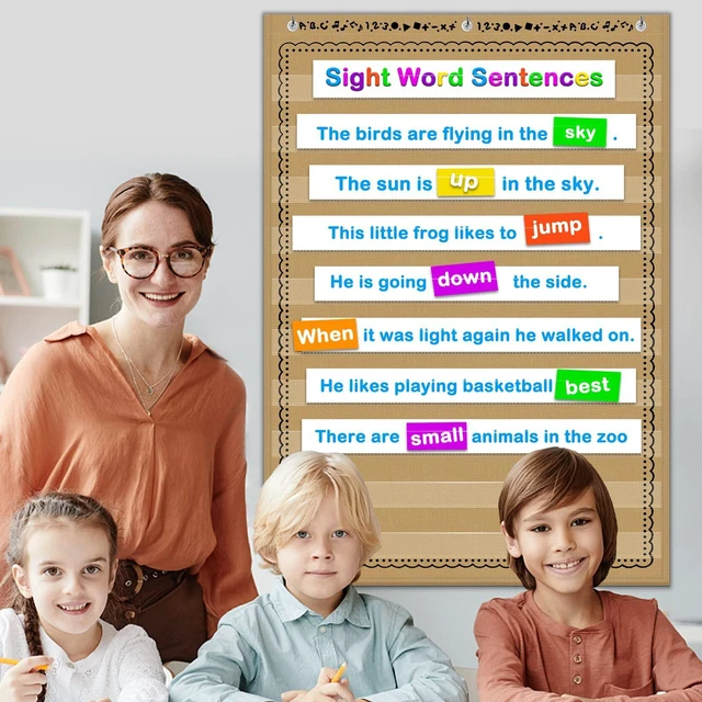 Alt view image 2 of 7 - Standard Pocket Charts, Clear 10 Pocket Chart for Teacher Lessons in a Classroom or Home Use Fits Standard 3 Sentence Strips and Word Cards, Brown