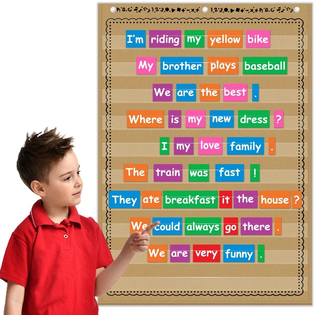 Alt view image 7 of 7 - Standard Pocket Charts, Clear 10 Pocket Chart for Teacher Lessons in a Classroom or Home Use Fits Standard 3 Sentence Strips and Word Cards, Brown
