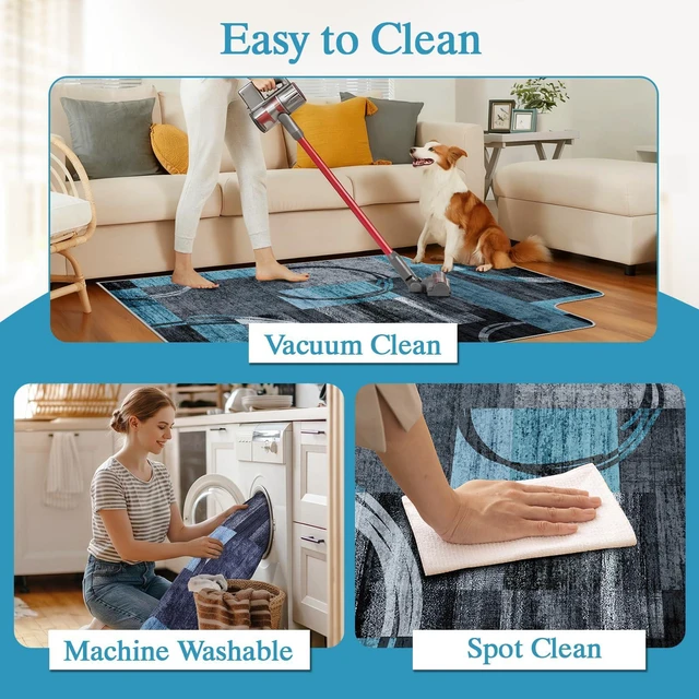 Alt view image 7 of 7 - Office Chair Mat for Hardwood Floor & Tile Floor,48"X 60"-Convex Geo Blue Heavy Duty Desk Chair Mat for Hard Floors, Under Desk Rug for Rolling Computer Chair,Anti Slip,Low Pile Carpet Protector