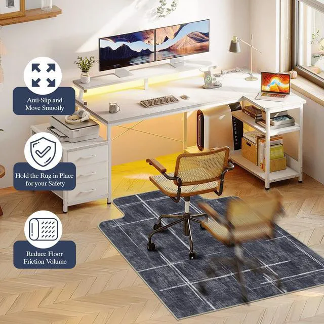 Alt view image 4 of 7 - Office Chair Mat for Hardwood Floor & Tile Floor,48"X 60"-Convex Heavy Duty Desk Chair Mat for Hard Floors, Under Desk Rug for Rolling Computer Chair,Anti Slip,Low Pile Carpet Protector