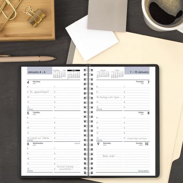 Alt view image 2 of 7 - 2027 Appointment Book Planner, Weekly, 5" x 8", DayMinder, Black (G2000027)