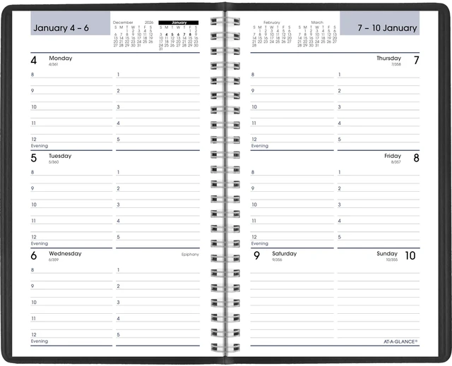 Alt view image 7 of 7 - 2027 Appointment Book Planner, Weekly, 5" x 8", DayMinder, Black (G2000027)