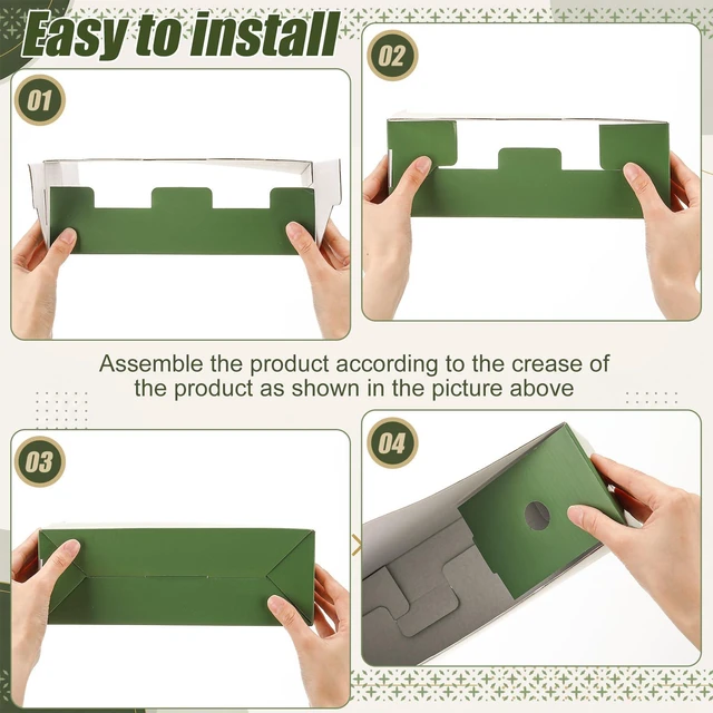 Alt view image 3 of 7 - 24 Pcs Magazine Files Cardboard Holders,Classic,Dark Green File Organizer Foldable Paper Storage for Desk, Vertical Holder with Label, Kraft Office Classroom Bins, Document Organizing