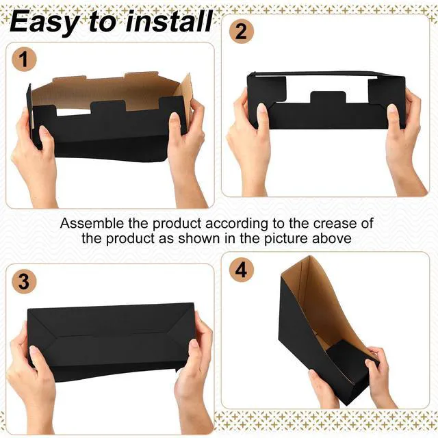 Alt view image 3 of 7 - 24 Pcs Magazine Files Cardboard Holders,Classic,Black File Organizer Foldable Paper Storage for Desk, Vertical Holder with Label, Kraft Office Classroom Bins, Document Organizing