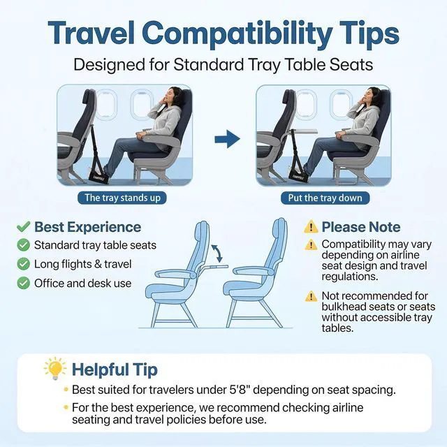 Alt view image 2 of 7 - 2 Pack Airplane Foot Hammock, No-Collapse Foot Hammock Thickened Bamboo Airplane Foot Rest,Adjustable Footrest for Office,Long Flight,Plane Travel