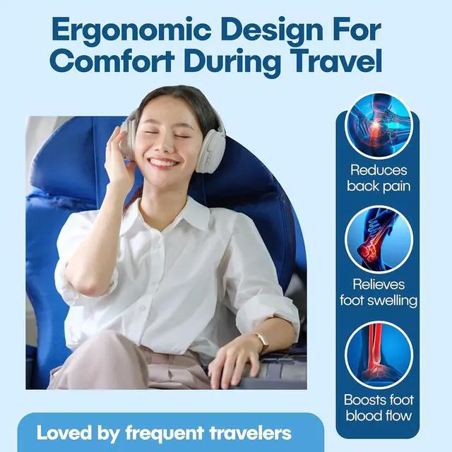 Alt view image 5 of 7 - 2 Pack Airplane Foot Hammock, No-Collapse Foot Hammock Thickened Bamboo Airplane Foot Rest,Adjustable Footrest for Office,Long Flight,Plane Travel