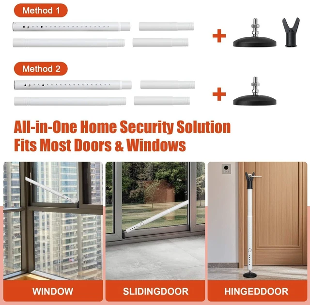 Alt view image 5 of 7 - Door Security Bar for Home & Travel - 21-52" Adjustable Heavy Duty Anti-Burglar Door Stopper Stick,Anti-Slip Base for Front, Patio, Sliding Window,Hotel,Apartment - Women,Travelers Essentials