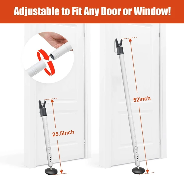 Alt view image 7 of 7 - Door Security Bar for Home & Travel - 21-52" Adjustable Heavy Duty Anti-Burglar Door Stopper Stick,Anti-Slip Base for Front, Patio, Sliding Window,Hotel,Apartment - Women,Travelers Essentials