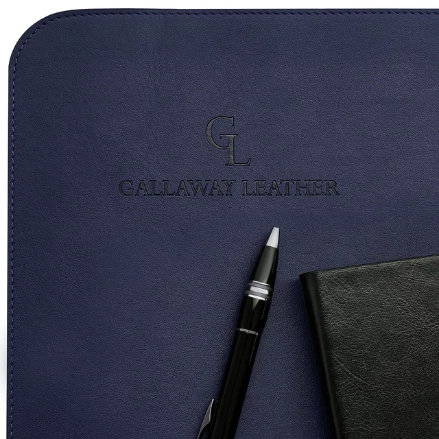 Alt view image 5 of 7 - Desk Mat,Desk Writing Pad - Office Desk Pad, Large 36" x 17" Navy Blue, Desk Mats on Top of Desks, Gift Ready Elegant Computer Desk Mat Desk Cover Desk Pad Protector PU Leather