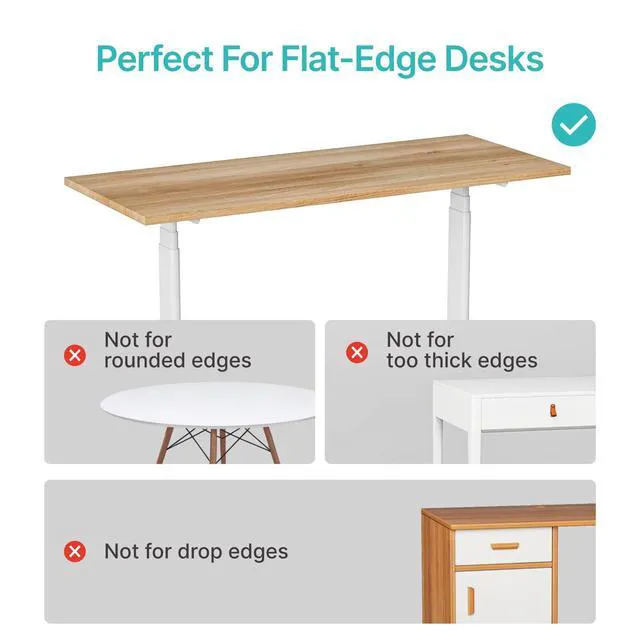 Alt view image 3 of 7 - Desk Side Storage Organizer, Fits Flat Edge 0.4" to 2.2", White No Drill Under Desk Laptop Holder, Clamp on Desks Shelf with Pegboard Accessories, Hanging Laptop Mount