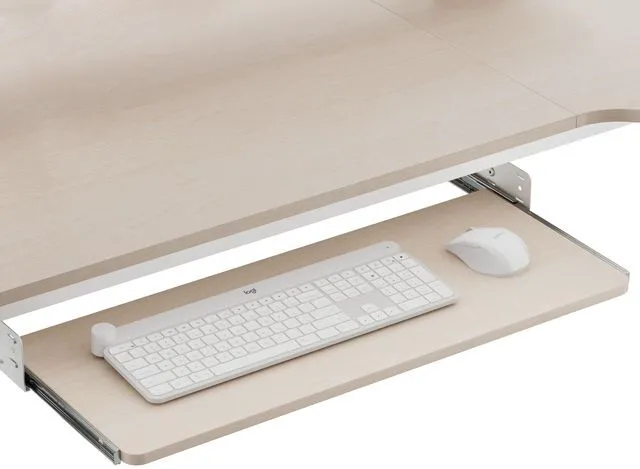 Main image of Adjustable Keyboard Tray Under Desk, 28x11 Inch Large Slide Out Keyboard & Mouse Platform Tray, Wooden Pull Out Computer Keyboard Drawer for Typing Home Office Desk, Maple
