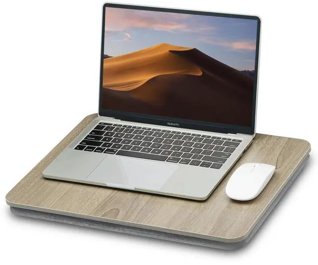 Main image of Portable Lap Laptop Desk with Pillow Cushion, Fits up to 15.6 inch Laptop, Lap Stand for Bed & Couch & Carpet, Book Tablet/Drawing Board/Computer Laptop Stand - Black Wood