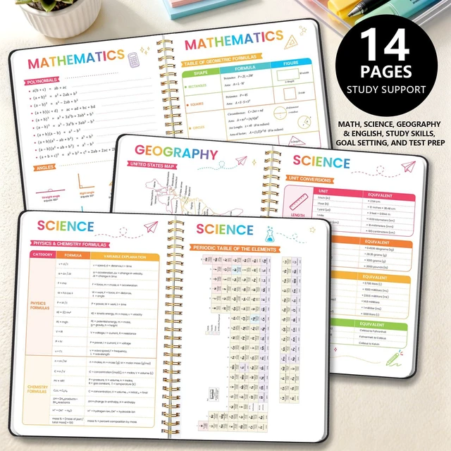 Alt view image 6 of 7 - Student Planner 2026-2027, Black Spiral Academic Planner with Colorful Pages, Jul. 2026 - Jun. 2027, 5.9" x 8.6", PP Plastic Cover Weekly Monthly Organizer
