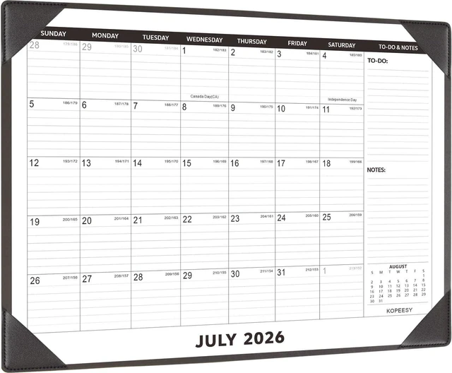 Main image of Desk Calendar 2026-2027 with Protective Mat 22" x 17" 18Month Desk Pad Calendar - Desktop Calendar from July 2026 to December 2027 - Monthly Calendar for Home, School and Office