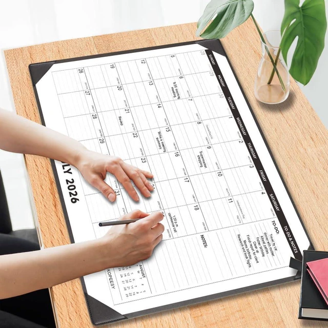 Alt view image 7 of 7 - Desk Calendar 2026-2027 with Protective Mat 22" x 17" 18Month Desk Pad Calendar - Desktop Calendar from July 2026 to December 2027 - Monthly Calendar for Home, School and Office