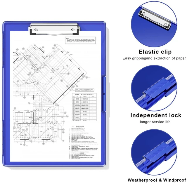 Alt view image 3 of 6 - Clipboard with Storage, Blue 8.5 x 11 Clip Board, Dual Compartmen Folder Nursing Side Opening, Heavy Duty Organization Box, Smooth Writing for Teachers, Classroom, Size 13.3 x 9.4 x 1.5 in